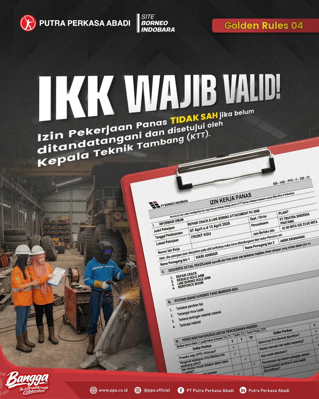 IKK Wajib Valid Sebelum Pekerjaan Panas Dimulai